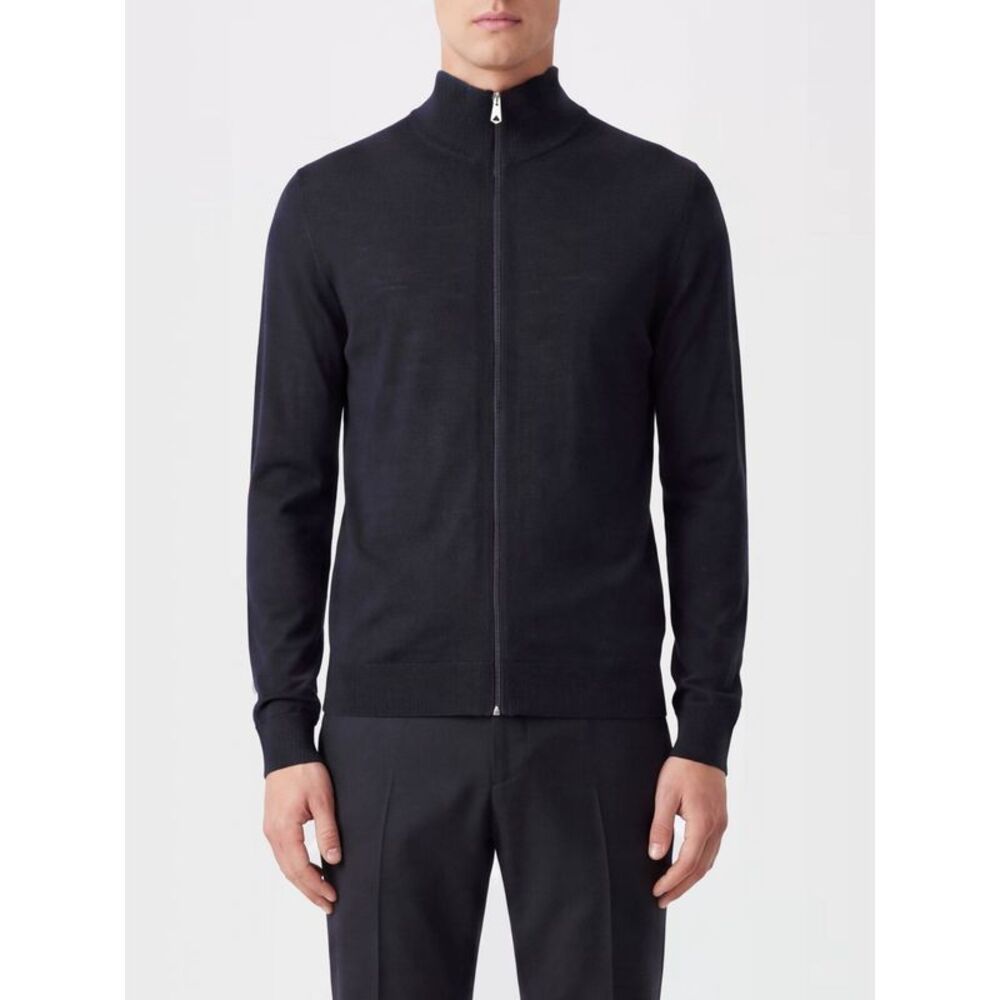 Paul Smith Men Slim Fit Merino Wool Zip-Up Roll Neck Cardigan Paul Smith